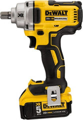 DeWALT - 1/2" Drive 20 Volt Mid-Handle Cordless Impact Wrench & Ratchet - Exact Industrial Supply