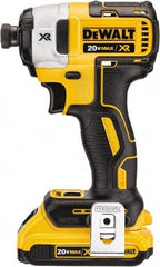 DeWALT - 20 Volt, 1/4" Drive, 152 Ft/Lb Torque, Cordless Impact Driver - Mid-Handle, 2800 RPM, 1 Lithium-Ion Battery Included - Exact Industrial Supply