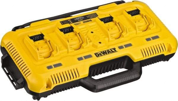 DeWALT - 20 Volt, 4 Battery Lithium-Ion Power Tool Charger - 1 hr & 30 min to Charge, AC Wall Outlet Power Source - Exact Industrial Supply