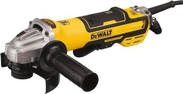 DeWALT - 4-1/2 & 5" Wheel Diam, 10,500 RPM, Corded Angle & Disc Grinder - 5/8-11 Spindle, 120 Volts, 13 Amps - Exact Industrial Supply