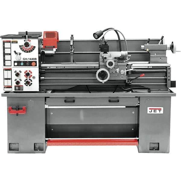 Jet - 14" Swing, 36-7/8" Between Centers, 230 Volt, Single Phase Bench Lathe - 2 hp, 70 to 1,900 RPM Spindle Speed, 2" Spindle Bore Diam, 76-13/32" OAL x 29-29/32" OAH x 59-13/16" Overall Depth - Exact Industrial Supply