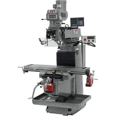 Jet - 54" Table Width x 12" Table Length, Variable Speed Pulley Control, 3 Phase Knee Milling Machine - NT40 Spindle Taper, 5 hp - Exact Industrial Supply