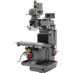 Jet - 54" Table Width x 12" Table Length, Variable Speed Pulley Control, 3 Phase Knee Milling Machine - NST40 Spindle Taper, 5 hp - Exact Industrial Supply