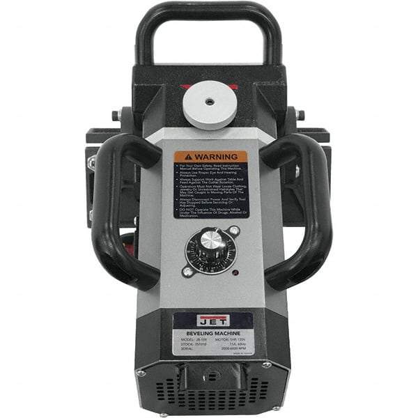 Jet - 15 to 45° Bevel Angle, 3/8" Bevel Capacity, 2,000 to 5,000 RPM, Electric Beveler - 115 Volts - Exact Industrial Supply