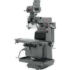 Jet - 54" Table Width x 12" Table Length, Electronic Variable Speed Control, 3 Phase Knee Milling Machine - NST40 Spindle Taper, 5 hp - Exact Industrial Supply