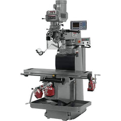 Jet - 54" Table Width x 12" Table Length, Electronic Variable Speed Control, 3 Phase Knee Milling Machine - R8 Spindle Taper, 5 hp - Exact Industrial Supply