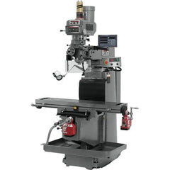 Jet - 54" Table Width x 12" Table Length, Electronic Variable Speed Control, 3 Phase Knee Milling Machine - R8 Spindle Taper, 5 hp - Exact Industrial Supply