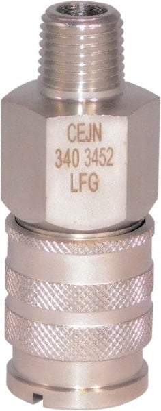 CEJN - 1/4 Male NPT Industrial Pneumatic Hose Coupler - Stainless Steel, 1/4" Body Diam - Exact Industrial Supply