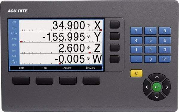 Acu-Rite - 2 Axis, 12" X-Axis Travel, 120" Y-Axis Travel, Lathe DRO System - 5µm Resolution, 5µm Accuracy, LCD Color Display - Exact Industrial Supply