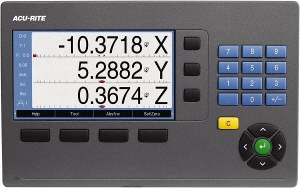 Acu-Rite - 2 Axis, 10" X-Axis Travel, 52" Y-Axis Travel, Lathe DRO System - 5µm Resolution, 5µm Accuracy, LCD Color Display - Exact Industrial Supply