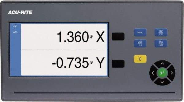 Acu-Rite - 2 Axis, 12" X-Axis Travel, 40" Y-Axis Travel, Lathe DRO System - 5µm Resolution, 5µm Accuracy, LCD Color Display - Exact Industrial Supply