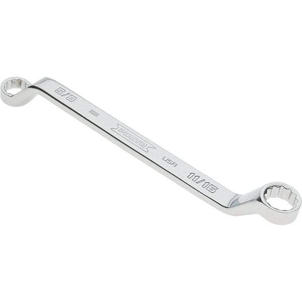 Proto - 5/8 x 11/16" 12 Point Box Wrench - Double End, 29/32" Head Diam x 1" Head Thickness, 9-3/4" OAL, Steel, Polished Finish, 15° Offset - Exact Industrial Supply