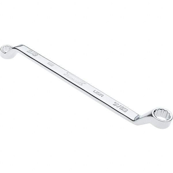 Proto - 3/8" x 7/16" 12 Point Box Wrench - Double End, 19/32" Head Diam x 41/64" Head Thickness, 7-1/2" OAL, Steel, Polished Finish, 15° Offset - Exact Industrial Supply