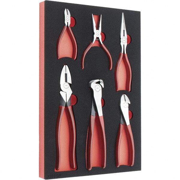 Proto - 6 Piece Crimper/Cutter Cutting Pliers - Comes in 11 x 16 Foam Insert - Exact Industrial Supply