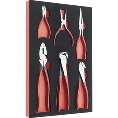 Proto - 6 Piece Crimper/Cutter Cutting Pliers - Comes in 11 x 16 Foam Insert - Exact Industrial Supply