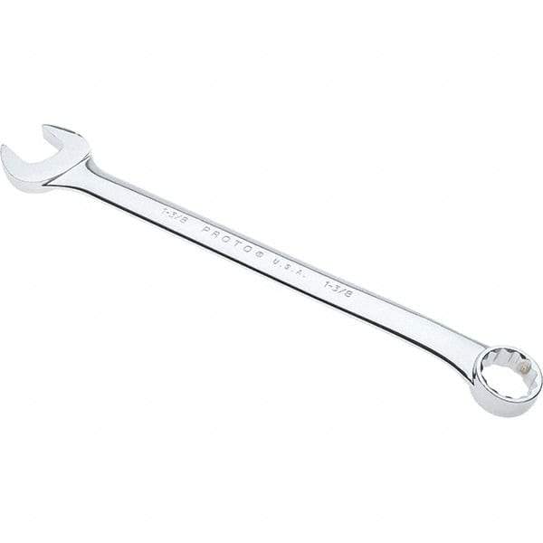 Proto - 1-3/8" 12 Point Combination Wrench - 15° Offset Angle, 18-1/2" OAL, Steel, Full Polish Finish - Exact Industrial Supply