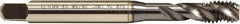 Emuge - 3/8-24 UNF 3 Flute 2B/3B Bottoming Spiral Flute Tap - HSS-E, TiCN Finish, 3.937" OAL, Right Hand Flute, Right Hand Thread - Exact Industrial Supply