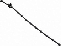 Erickson Manufacturing - 8" Long Black Rubber Reusable Cable Tie - 10 Lb Tensile Strength, 3mm Thick, 3" Max Bundle Diam - Exact Industrial Supply