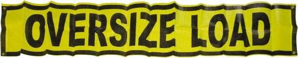 Erickson Manufacturing - Vinyl Oversized Load Banner - 18" Wide x 84" Long, Yellow & Black, For Use with Trucks - Exact Industrial Supply