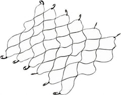 Erickson Manufacturing - Rubber Cargo Net - 70" Wide x 52" Long, Black, For Use with Pick Ups - Exact Industrial Supply