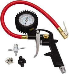 Milton - 0 to 150 psi Dial Easy-Clip Tire Pressure Gauge - 13' Hose Length, 2 psi Resolution - Exact Industrial Supply