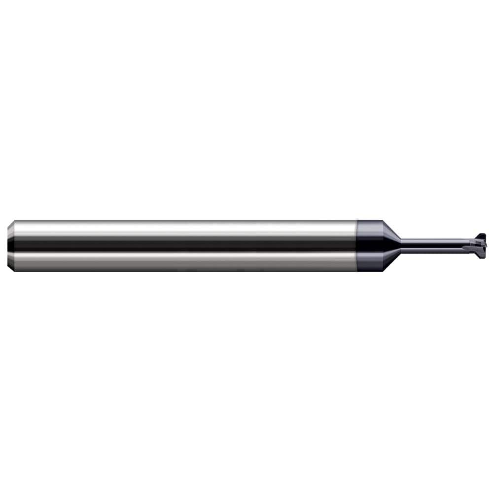 Harvey Tool - Thread Relief Cutters; Material: Solid Carbide ; Cutting Diameter (Inch): 0.193 ; Shank Diameter (Inch): 1/4 ; Flat Width (Decimal Inch): 0.0400 ; Overall Length (Inch): 2-1/2 - Exact Industrial Supply