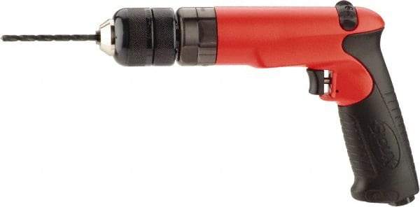 Sioux Tools - 3/8" Reversible Keyless Chuck - Pistol Grip Handle, 4,000 RPM, 14 LPS, 1 hp, 90 psi - Exact Industrial Supply