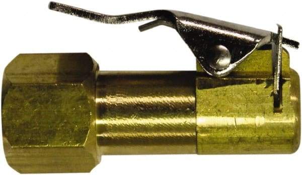 Milton - 150 Max psi Closed Check Brass Air Chuck - Clip On Chuck, 1/4 FNPT - Exact Industrial Supply