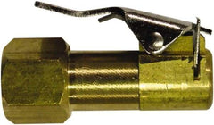 Milton - 150 Max psi Closed Check Brass Air Chuck - Clip On Chuck, 1/4 FNPT - Exact Industrial Supply
