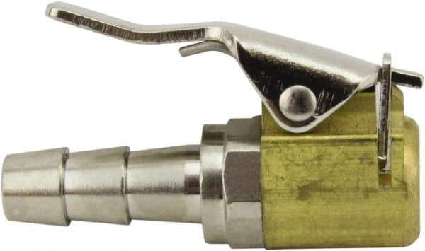 Milton - 150 Max psi Closed Check Brass Air Chuck - Clip On Chuck, 1/4 Barbed - Exact Industrial Supply