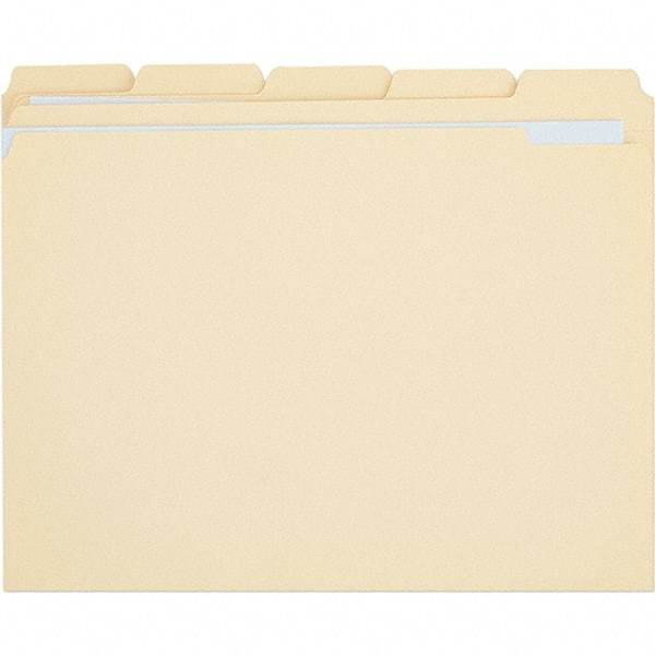 UNIVERSAL - 9-5/8 x 11-3/4", Letter Size, Manila, File Folders with Top Tab - 11 Point Stock, 1/5 Tab Cut Location - Exact Industrial Supply