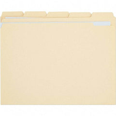 UNIVERSAL - 9-5/8 x 11-3/4", Letter Size, Manila, File Folders with Top Tab - 11 Point Stock, 1/5 Tab Cut Location - Exact Industrial Supply