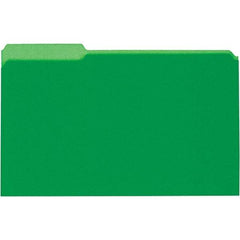 UNIVERSAL - 9-5/8 x 14-3/4", Legal, Green, File Folders with Top Tab - 11 Point Stock, 1/3 Tab Cut Location - Exact Industrial Supply