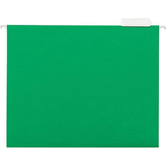 Universal One - 9-5/8 x 11-3/4", Letter Size, Bright Green, Hanging File Folder - 11 Point Stock, 1/5 Tab Cut Location - Exact Industrial Supply