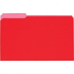 UNIVERSAL - 9-5/8 x 14-3/4", Legal, Red, File Folders with Top Tab - 11 Point Stock, 1/3 Tab Cut Location - Exact Industrial Supply