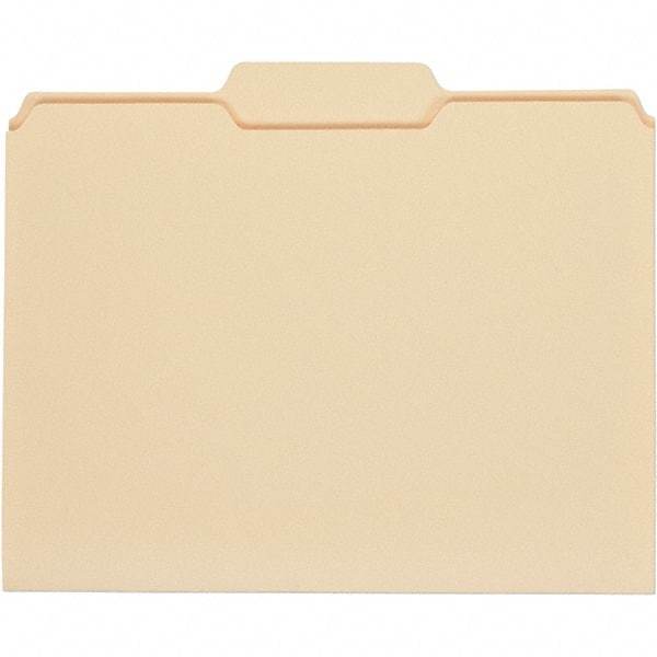 UNIVERSAL - 9-5/8 x 11-3/4", Letter Size, Manila, File Folders with Top Tab - 11 Point Stock, 1/3 Tab Cut Location - Exact Industrial Supply