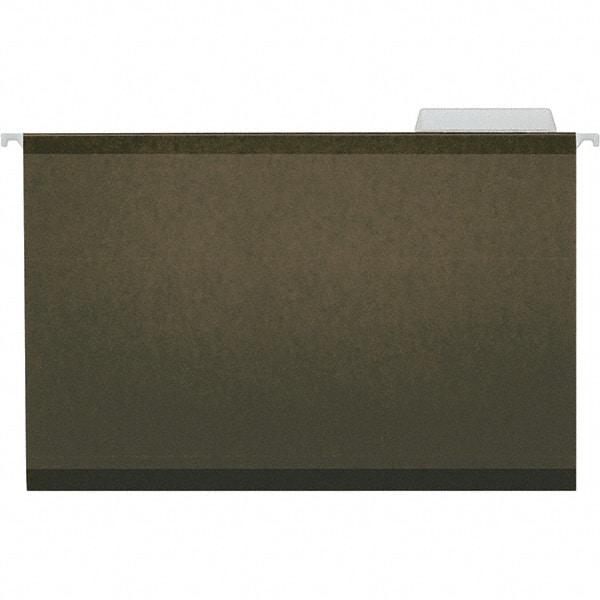 Universal One - 9-5/8 x 14-3/4", Legal, Standard Green, Hanging File Folder - 11 Point Stock, 1/3 Tab Cut Location - Exact Industrial Supply