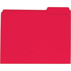 Universal One - 9-5/8 x 11-3/4", Letter Size, Red, File Folders with Top Tab - 11 Point Stock, 1/3 Tab Cut Location - Exact Industrial Supply