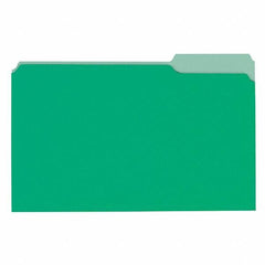 Universal One - 9-5/8 x 14-3/4", Legal, Bright Green/Light Green, File Folders with Top Tab - 11 Point Stock, 1/3 Tab Cut Location - Exact Industrial Supply