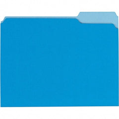 UNIVERSAL - 9-5/8 x 11-3/4", Letter Size, Blue, File Folders with Top Tab - 11 Point Stock, 1/3 Tab Cut Location - Exact Industrial Supply