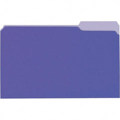 Universal One - 9-5/8 x 14-3/4", Legal, Violet/Light Violet, File Folders with Top Tab - 11 Point Stock, 1/3 Tab Cut Location - Exact Industrial Supply