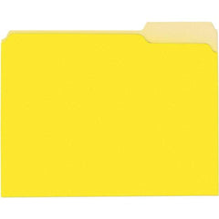 UNIVERSAL - 9-5/8 x 11-3/4", Letter Size, Yellow, File Folders with Top Tab - 11 Point Stock, 1/3 Tab Cut Location - Exact Industrial Supply