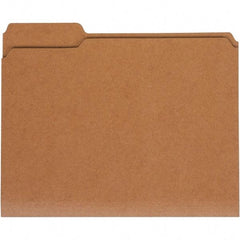 UNIVERSAL - 9-5/8 x 11-3/4", Letter Size, Kraft, File Folders with Top Tab - 11 Point Stock, 1/3 Tab Cut Location - Exact Industrial Supply