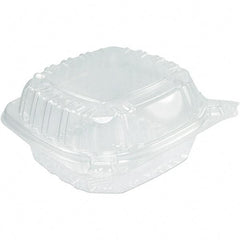 DART - 13-51/64 oz Hinged Clear Containers - Clear - Exact Industrial Supply