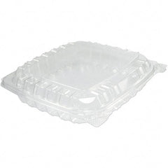 DART - 8-5/16 x 8-5/16 x 2" Plastic Hinged Container - Clear - Exact Industrial Supply