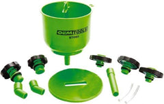 OEM Tools - 16 oz Capacity Plastic Funnel Set - Green - Exact Industrial Supply