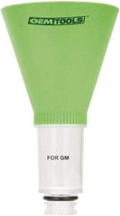 OEM Tools - 16 oz Capacity Plastic Funnel - 5" Mouth OD, 3-3/4" Straight Spout, Green & Clear - Exact Industrial Supply