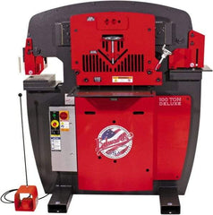 Edwards Manufacturing - 11" Throat Depth, 100 Ton Punch Pressure, 1-1/16" in 1" Punch Capacity Ironworker - 7-1/2 hp, 3 Phase, 460 Volts, 56" Wide x 63-1/8" High x 45-1/2" Deep - Exact Industrial Supply