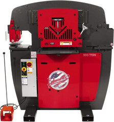 Edwards Manufacturing - 11" Throat Depth, 100 Ton Punch Pressure, 1-1/16" in 1" Punch Capacity Ironworker - 7-1/2 hp, 3 Phase, 230 Volts, 56-1/8" Wide x 61-11/16" High x 45" Deep - Exact Industrial Supply