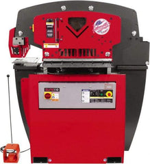 Edwards Manufacturing - 17-3/4" Throat Depth, 110 Ton Punch Pressure, 1-3/8" in 1" Punch Capacity Ironworker - 7-1/2 hp, 3 Phase, 460 Volts, 91-9/16" Wide x 65-1/8" High x 44-7/8" Deep - Exact Industrial Supply